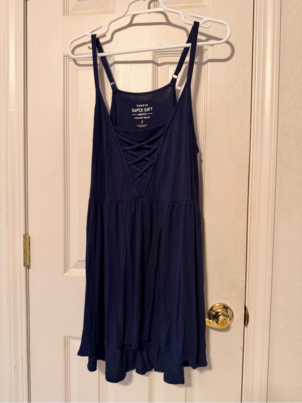 torrid Navy Crisscross V-Neck Swing Cami Dress